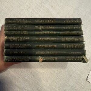 Shakespeare Set of 7 Books Circa 1900 Hardcovers Vintage Books